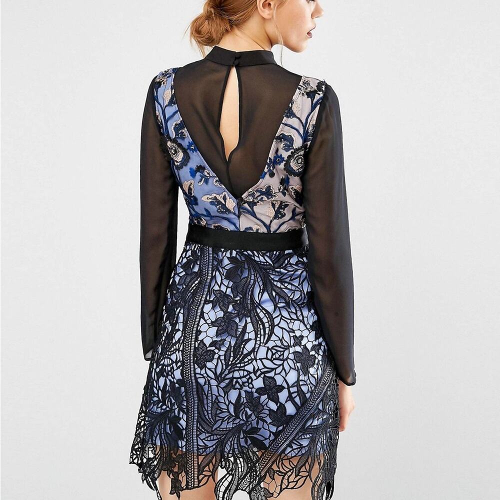 SELF PORTRAIT Lace Long Sleeve Dress, - Picture 3 of 8